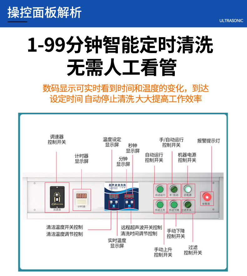 88L 1200W冠博仕GM2480SL單槽超聲波清洗機(jī)帶過濾循環(huán)升降系統(tǒng)