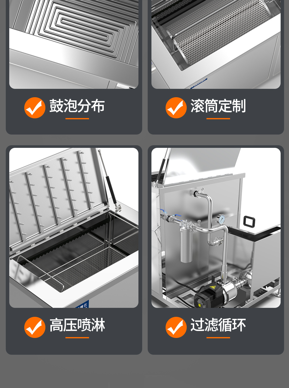 冠博仕GE1240H雙槽超聲波清洗機(jī)帶鼓風(fēng)烘干 | 45L/600W | 工業(yè)用大功率五金模具汽修大型超音波除油清潔機(jī)