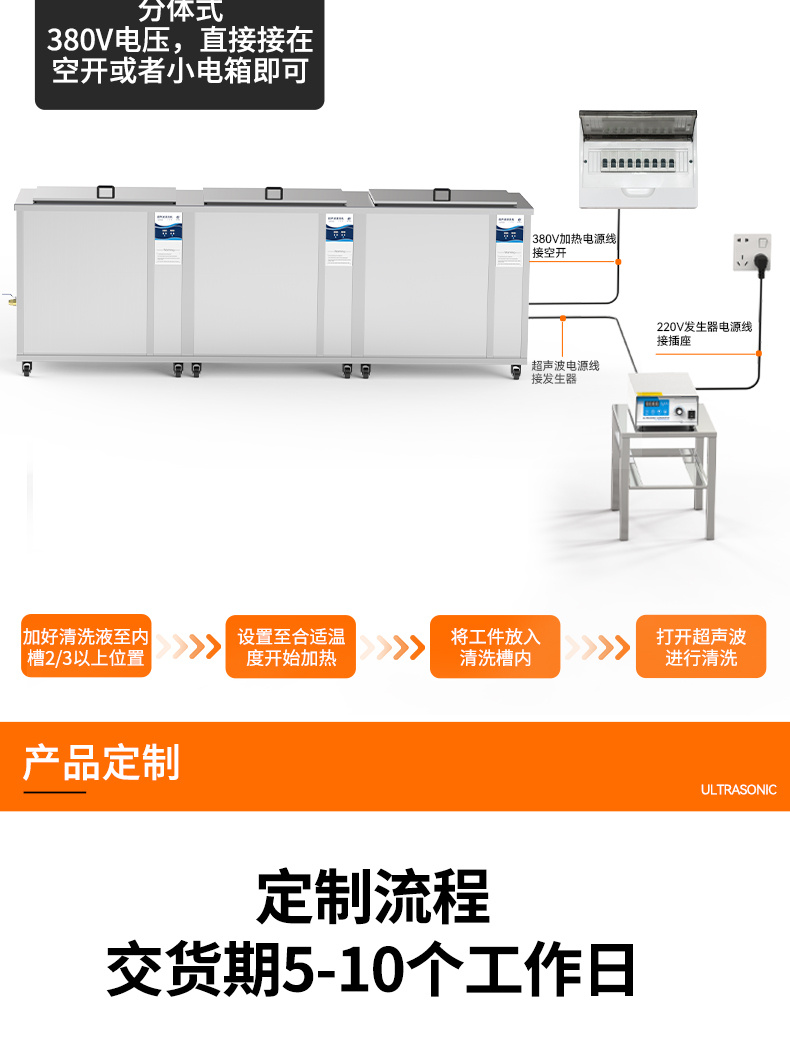冠博仕GF48192HL三槽式過(guò)濾漂洗帶烘干超聲波清洗機(jī) | 192L/2400W | 適用于模具油污、脫模劑及復(fù)雜型腔的深度清洗